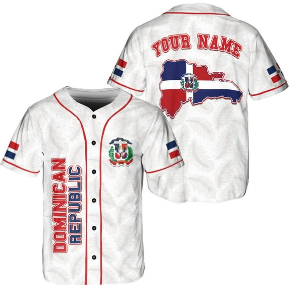 Custom Dominican Jersey for Men Dominican Baseball Jersey Dominican Baseball Jersey Dominicana Shirt Dominican Flag Jersey (S)