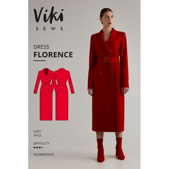 Vikisews Sewing Pattern Florence Dress Women UK 4-22 Dresses