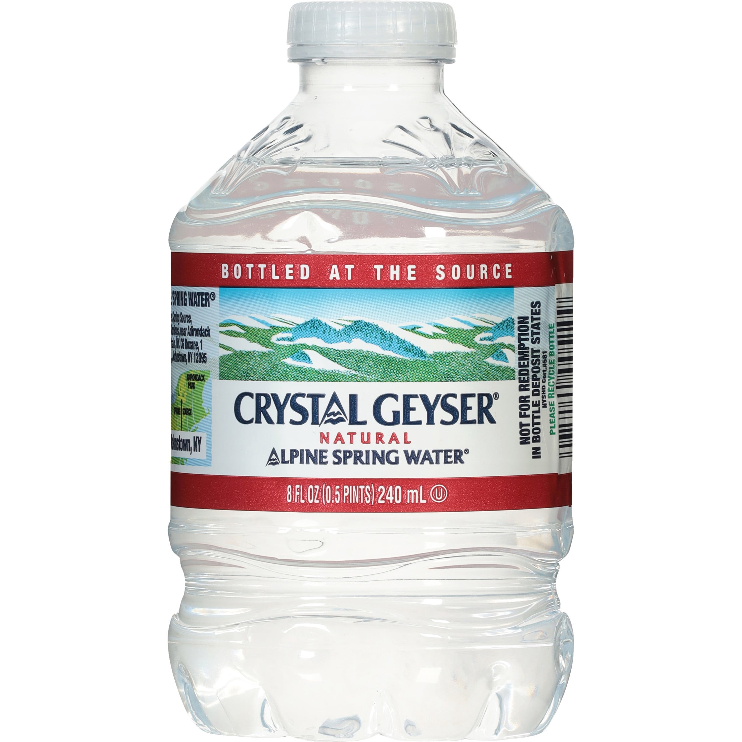 Crystal Geyser Alpine Spring Water Natural, 8 Ounce Bottles, 30-Pack