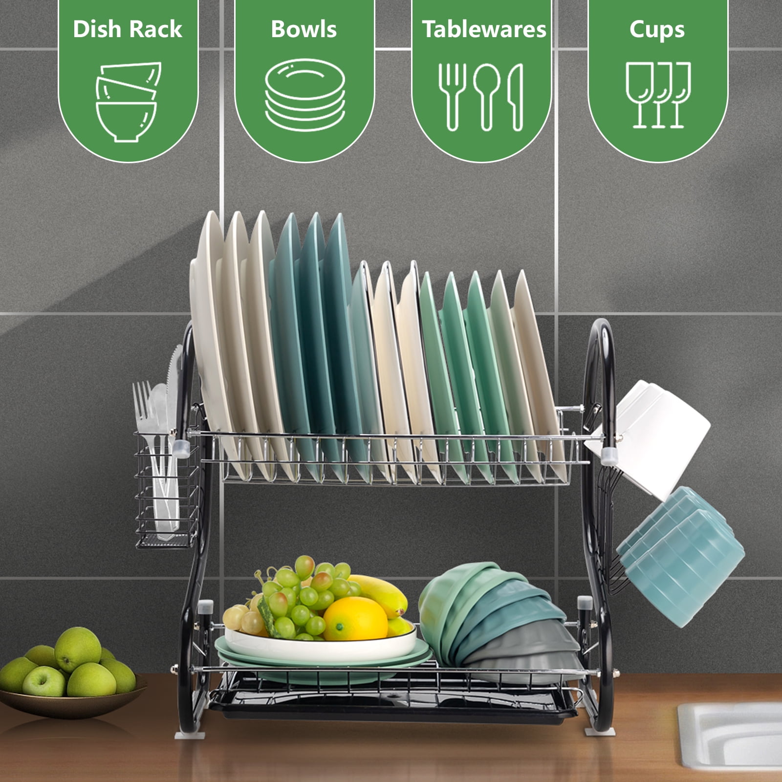 PETXPERT Dish Drying Rack, Expandable Dish Rack for Kitchen