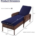 thumbnail image 3 of Chaise Longue Extérieure Pliante pour Patio avec Coussin, Chaise de Bronzage en Osier Résistant aux Intempéries, Dossier Réglable, 3 of 7