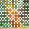 thumbnail image 2 of Ambesonne Geometric Fabric by the Yard Upholstery, Circles Stars Ornament, 5 Yards, Pale Brown and Army Green, 2 of 5