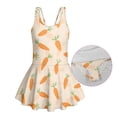 thumbnail image 6 of Tutolipy Carrot Print Girls One Piece Swimsuit, Sleeveless Bathing Suit Girls One Piece Swimsuit with Skirt Built in Shorts Swimsuits for Beach Size 12-13 Years, 6 of 8