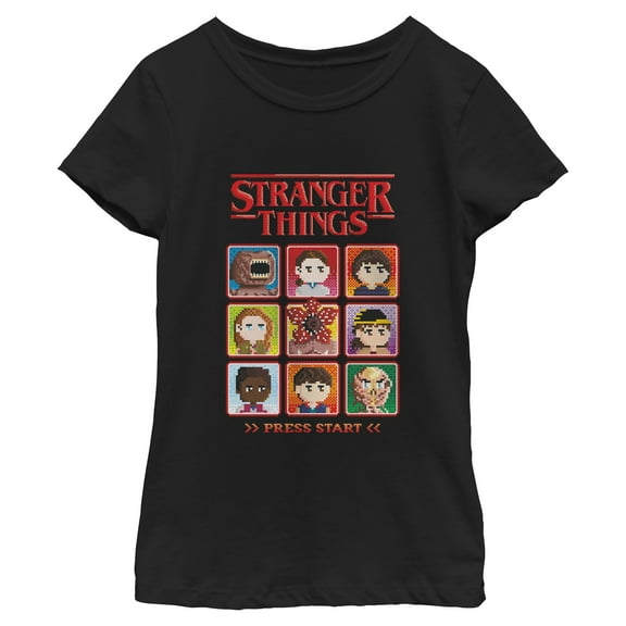 Netflix Girls' Stranger Things Character Box 8 Bits Players T Shirt