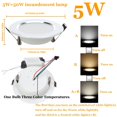 thumbnail image 1 of Luz descendente de techo empotrada, 3W, 5W, 7W, 9W, 12W, tres colores, blanco frío/blanco cálido, conversión, foco LED moderno, 85V-265V, 1 of 4