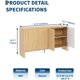 thumbnail image 3 of Historyli Aparador moderno de 58 pulgadas con 4 puertas acanaladas y estantes ajustables, madera CRed enza, mueble de TV, consola de café con almacenamiento para cocina y comedor, roble, 3 of 8