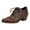 Brown, variant on Wingtip Oxfords Combat Boots for Women Retro Vintage Leather Pointed Toe Lace up Chunky Mid Heel Fall Casual Dress Shoes Ankle Booties