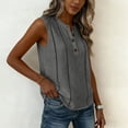 thumbnail image 4 of Womens Summer Tank Tops, Sleeveless Shirts for Women Casual Solid Color Button Down Dressy Blouses Mothers Gifts, 4 of 6