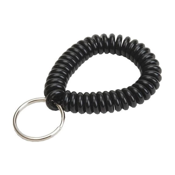 Lucky Line Wrist Coil Key Ring, Black, Single Color, 10 PK 41020