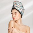 thumbnail image 2 of Yiaed Eiffel Tower Print Hair Cap with Button,Coral Fleece Hair Towel Wrap for Women Wet Hair,Quick Dry Turban for Wet Hair Long Thick Hair, 2 of 5