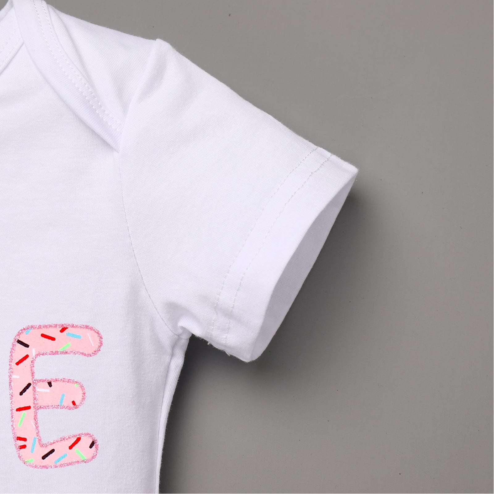 IBTOM CASTLE Baby Girls Donut One Half 1st/2nd Birthday Outfit Sweet Romper Tutu Dress Leggings Princess Skirt Clothes Set 1 Year Donut White-one