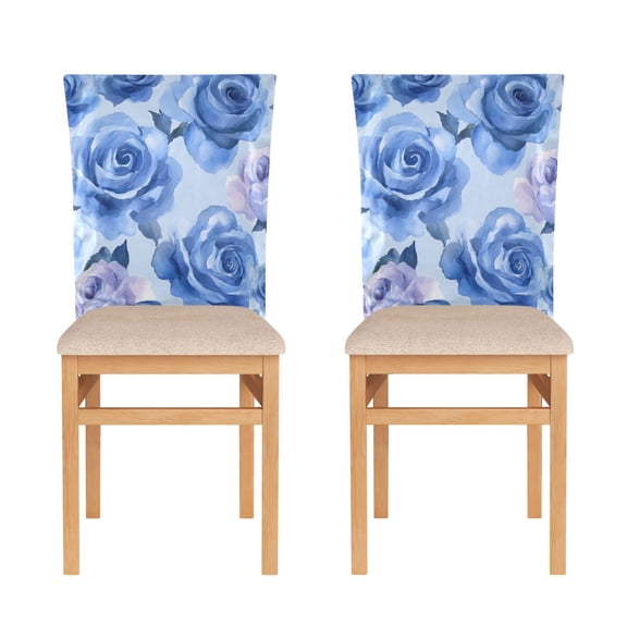 Decorative Chair Back Cover One Size x2 Chair Cover Dining Chair Slipcovers Chair Back Decoration Festival Chair Decoration Blue Roses Seamless