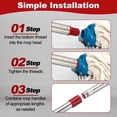 thumbnail image 6 of Uxcell Spin Mop Replacement Handle, 4 Section 30-to-58" Easy Wring Mop Replacement Stick Refills Screw Joint for Floor Ceiling Wall Cleaning, Red(Head & Base Not Included), 6 of 7