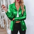 thumbnail image 2 of XIAOCHA Womens Sequin Embellished Blazer Long Sleeve Lapel Collar Open Front Jacket Shiny Glamorous Party Jackets, 2 of 4