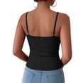 thumbnail image 4 of Bixock Women Built-in Bra Tank Tops Wirefree Solid Color V Neck Cami Top Sleeveless T Shirts Bras With Padded Cups Casual Daily Wear Bras, 4 of 7