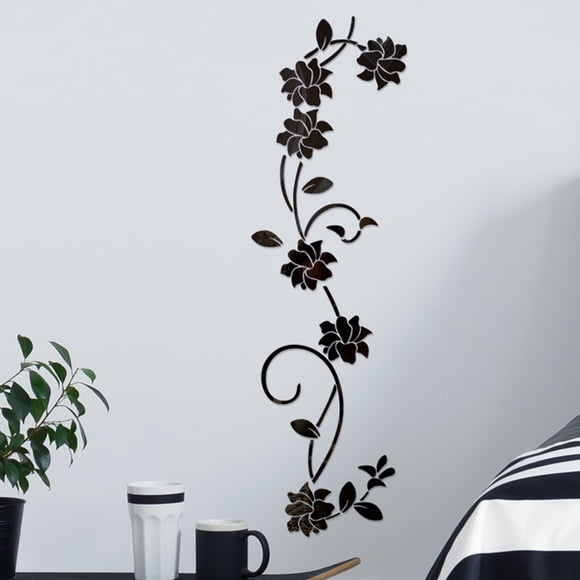 Dvkptbk Wall Stickers Diy Flower Shape Acrylic Wall Sticker Modern Stickers Decoration Home Decor on Clearance