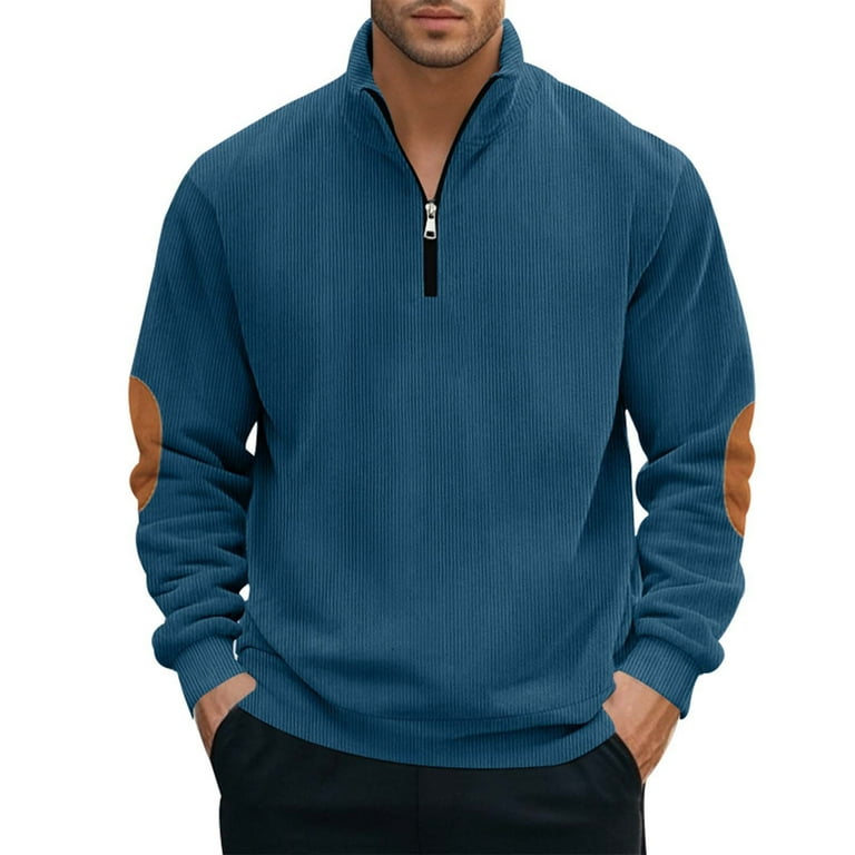 ZCFZJW Men's Quarter Zip Up Pullover Lightweight Casual Mock Neck