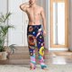 thumbnail image 2 of Fotbe Space Colorful Donut Pantalones de Pijama para Hombre, Pantalones de Dormir, Pantalones de Casa con Cintura Ajustable y Bolsillos-Medium, 2 of 6