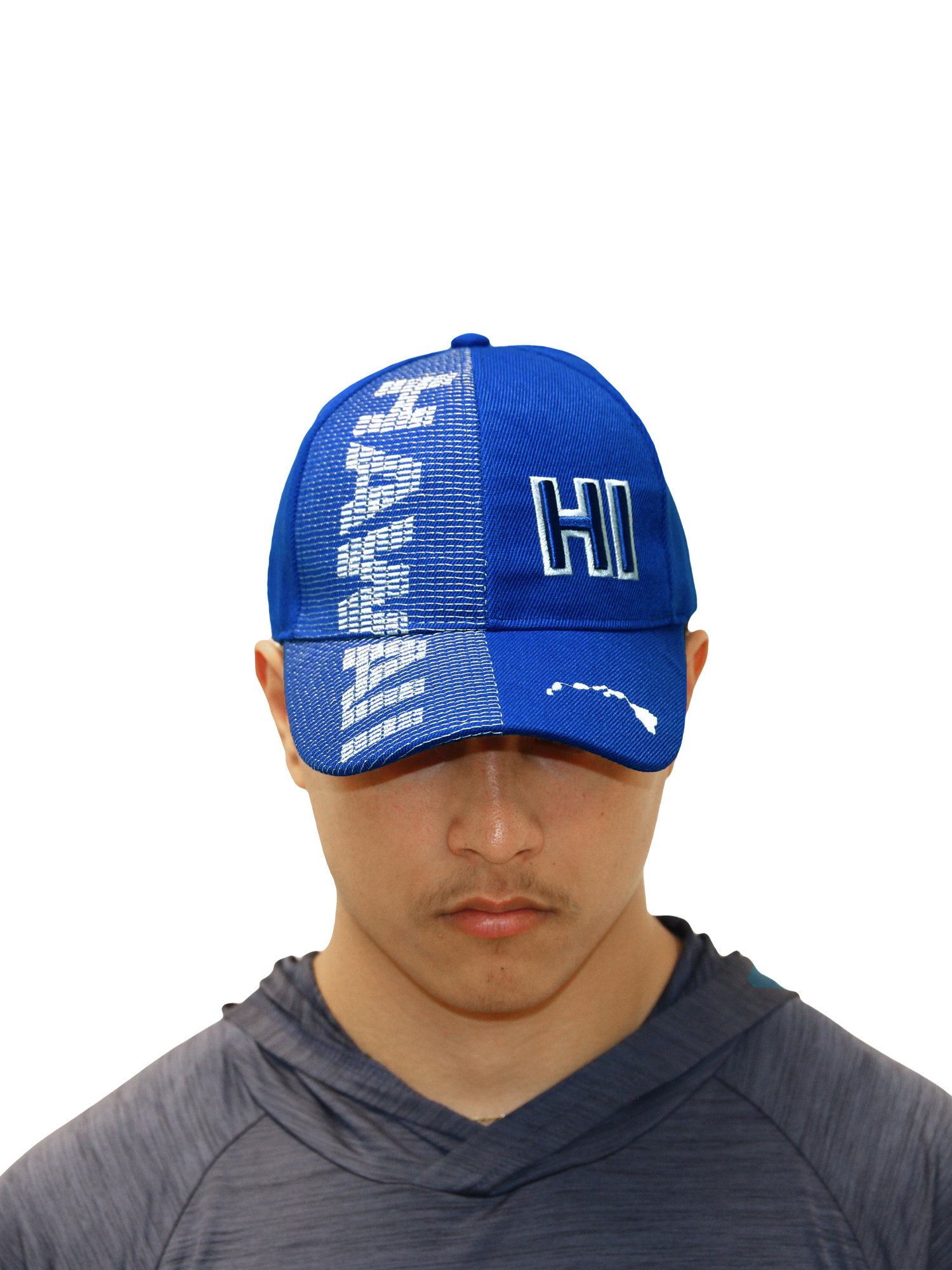 ISLAND CREW HAWAII CAP: Hi Hawaii W/ Island Logo, Royal Blue
