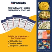 4Patriots 1-Week Emergency Food Supply Survival Kit - Freeze-Dried, Designed to Last 25 Years - 42 Servings of Delicious Breakfast, Lunch, Dinner