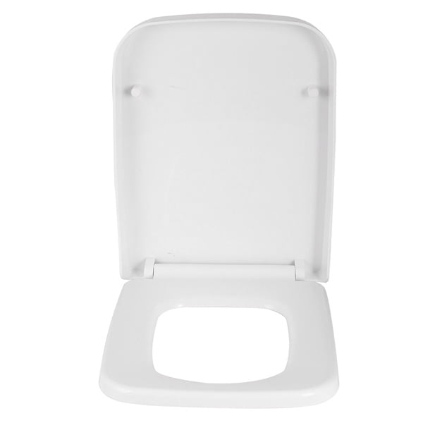 White Toilet Seat Soft Close Lid WC Bathroom Home Restaurant Hotel Stores Square 