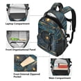 thumbnail image 5 of JIALIOU 14" Laptop Backpack Waterproof Airline Approved Stylish Casual Daypack for Travel Business College Work, Abstract Cerulean Geometric, 5 of 8