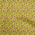 thumbnail image 1 of oneOone Velvet Yellow Fabric Kalamkari Sewing Craft Projects Fabric Prints By Yard 58 Inch Wide, 1 of 5
