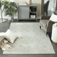 thumbnail image 2 of DecMode Living room Rectangle Geometric Modern Area Rug, White, 1 - Piece, 2 of 6