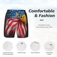 thumbnail image 3 of Balery Eagle Head With American Flag Mens Swim Trunks Swim Shorts for Men Quick Dry Inseam Beach Shorts with Compression Liner Pocket-Medium, 3 of 9