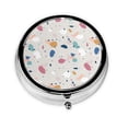 thumbnail image 1 of ZICANCN Round Pill Box Organizer with 3 Compartment, Abstract Colorful Terrazzo Portable Travel Pill Cases for Pocket or Purse, 1 of 6