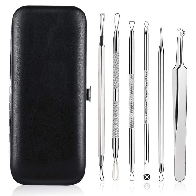 6 uds removedor de espinillas, Extractor de comedones, Kit de eliminación de acné para imperfecciones, estallidos de espinillas, eliminación de zit para herramientas faciales de na