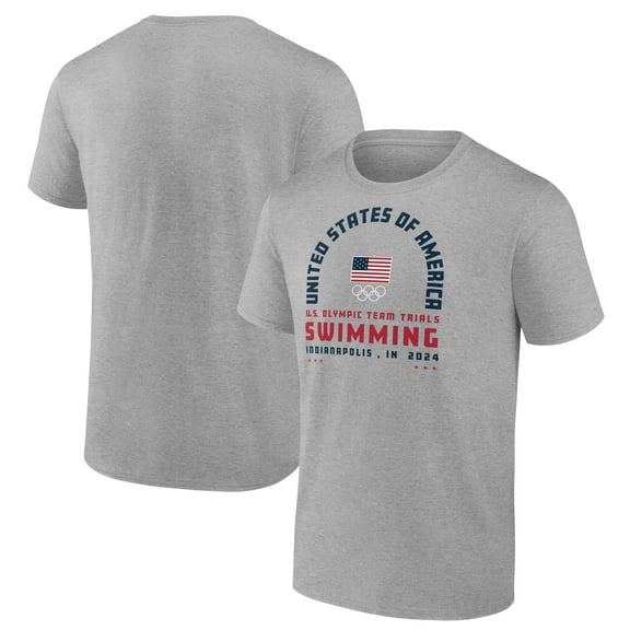 Men's Heather Gray USA Swimming 2024 U.S. Olympic Team Trials Arch T-Shirt