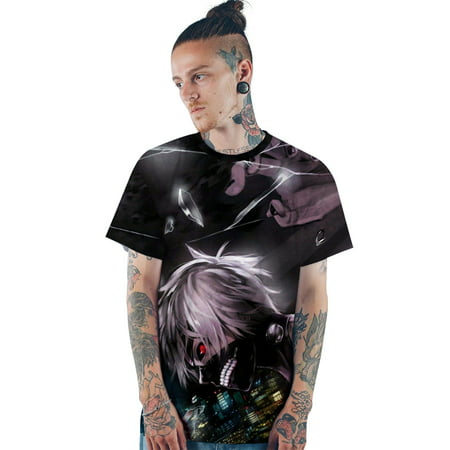 Mens T-Shirt XXXTentacion Naruto Tokyo Ghoul Blouse Top Round Collar 3D Characters Graphic Printed Anime Casual Short Sleeve Unisex Tee Couple