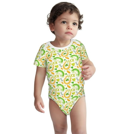 

Haiem St Patrick s Day1 Printed Unisex-Baby Short Sleeve Onesies Bodysuits Unisex Babies Snap-Up Rompers-18 Months