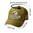 thumbnail image 4 of Military Veteran Baseball Cap with DD-214 Design, Patriotic Service Hat for Retired Soldiers, Adjustable Men's Hat for Veterans Day Gifts (Military green), 4 of 5