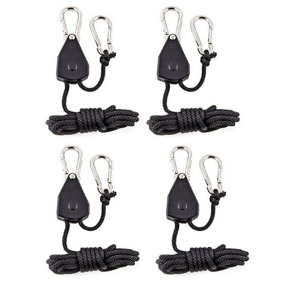 4pcs Awning Wind Rope 8 Inch Adjustable Lanyard Hanging for Tent Fan Grow Plant Lamp Pulley Ropes Pulley Lifting Pulley Hook