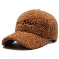thumbnail image 1 of Mightlink Adjustable Hook Loop Fasteners Extended Brim Baseball Cap Women Autumn Winter Artificial Lamb Wool Outdoor Hat, 1 of 7
