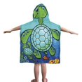 thumbnail image 3 of kids turtle cotton hooded poncho bath/beach towel, 3 of 4