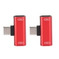 thumbnail image 3 of 2 In 1 Converter Splitter, USB Adapter Foldability Aluminum Case Material  For Various Type-C Mobile Phone Models For Calling For Remote For Charging Silver,Black,Gold,Red,Pink, 3 of 8