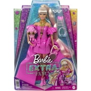 Barbie Extra Fancy Doll with Extra Long Blond Hair & Blue Eyes in Pink Glossy Gown with Accessories