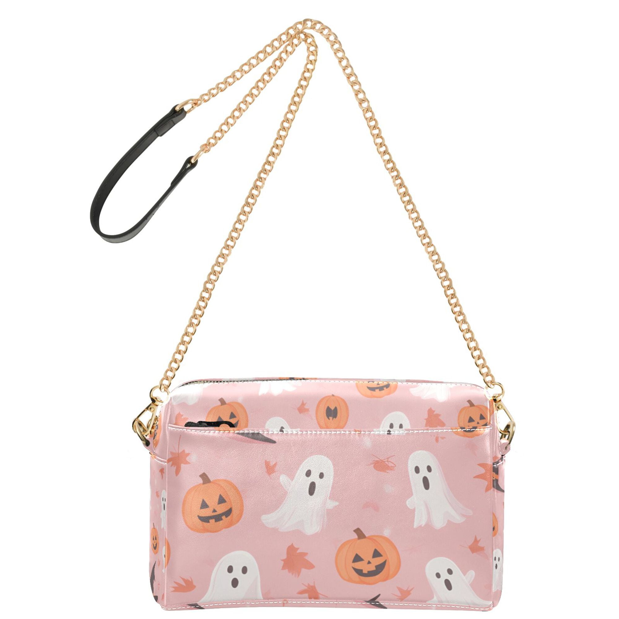 FORMRS Women Crossbody Purse with Chain Strap Vegan Leather Shoulder Handbag, Cute Pink Halloween