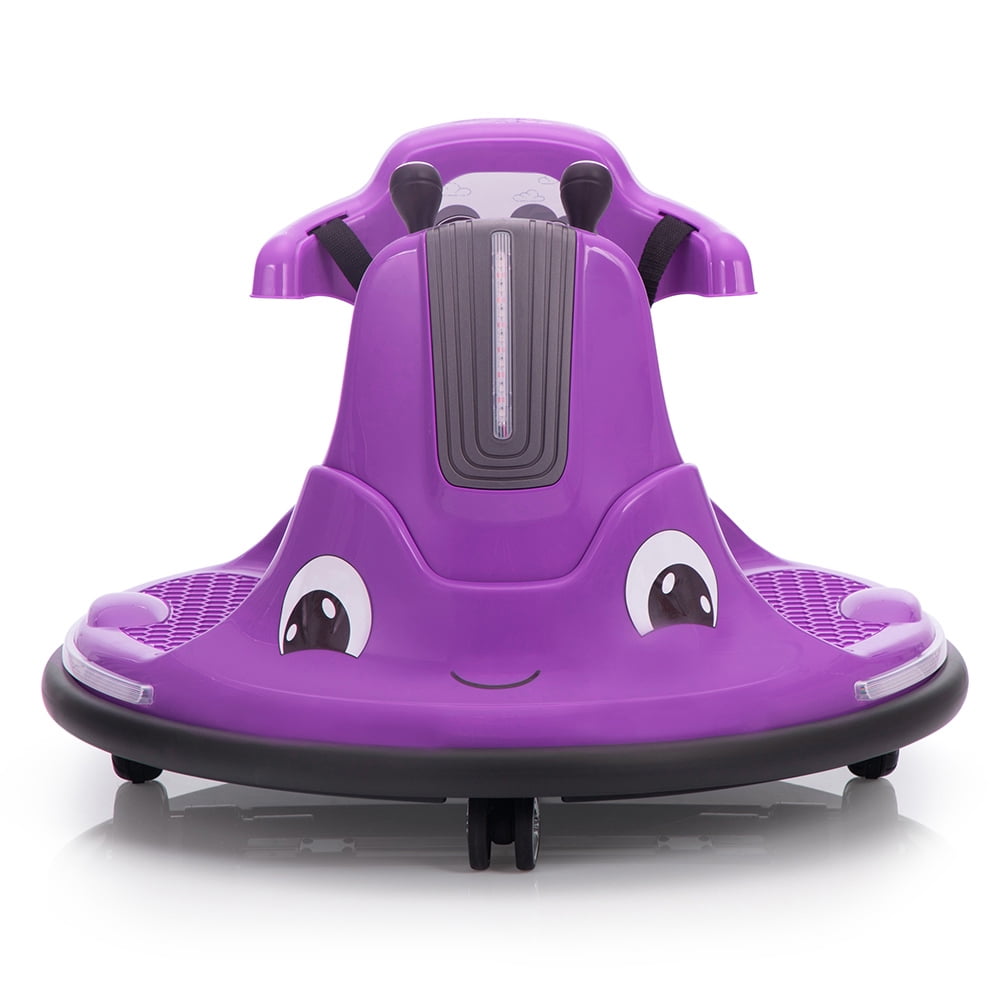 Kepooman 12V Snail-Shaped Kids Electric Bumper Car with Remote Control, Toddler Race Toys, 3-8 Years, Deep Purple & Gray