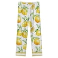 thumbnail image 4 of Watercolor Yellow Fruit Lemon Winter Female Pants Flannel High Waist Women Pants Lady Warm Straight Leg Plush Trousers, 4 of 7