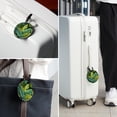 thumbnail image 6 of Tropical Jungle Palm Leaves 2pcs PU Leather Round Bag Tags with Privacy Cover and Name ID Tag - Suitcase Tags for Travel Luggage, Handbags, Backpacks, School Bags, 6 of 6