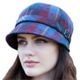 thumbnail image 3 of Ladies Blue And Red Plaid Flapper Hat Made By Mucros Weavers, 3 of 3