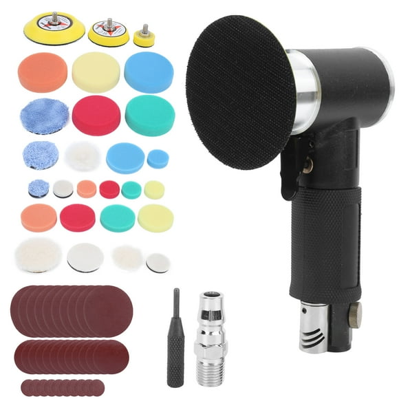 60Pcs Air Sander Black Eccentric Pneumatic Car Waxing Polishing Sanding Machine AT-1500H60Japanese Air Nozzle