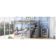 thumbnail image 5 of CoSoTower Full Size Loft Bed with Built-in L-Shaped Desk and Three-Tier Storage Shelves,And Attached Storage Staircase,Gray, 5 of 9