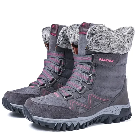 

Women‘s High Top Winter Warm Faux Fur Lined Ankle Boots Hook And Loop Outdoor Hiking Boots Women‘s Footwear
