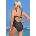 thumbnail image 4 of Beautyin Sexy Monokini Swimwear One Piece Swimsuit Women Colored Shoulder Strap V Collar Bathing Suit, 4 of 7