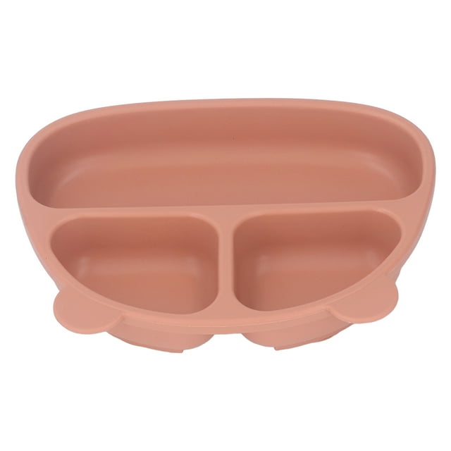 Assiette à Succion, Assiette pour Bébé en Silicone en Forme d'Ours avec Design à 3 Compartiments, Résistante aux Hautes Températures, pour Salle à Manger, Jardin d'Enfants